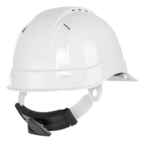 Casco de seguridad ventilado, ajuste de matraca, blanco