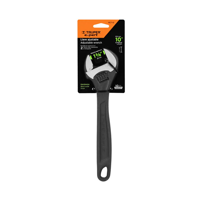 Llave ajustable (perico) 10' profesional pavonada, Expert