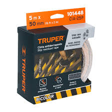Rollo de 5 m de cinta antiderrapante negra 50mm con abrasivo