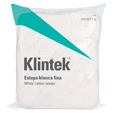 Bolsa de 1 kg de estopa color blanca, KLINTEK