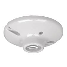 [POPO-18] Portalámpara de porcelana, 4-1/2', redonda, Volteck
