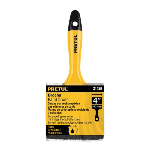 [BRP-4] Brocha uso general de 4' con mango de plástico, Pretul