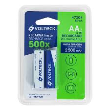 [RE-AA] Blíster con 2 pilas recargables AA larga duración, 2500 mAh