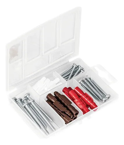 [TQ-26J] Estuche 26 taquetes 3/16', 1/4', 5/16', c/pijas #6, #8, #10