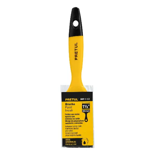 [BRP-1-1/2] Brocha uso general de 1-1/2' con mango de plástico, Pretul