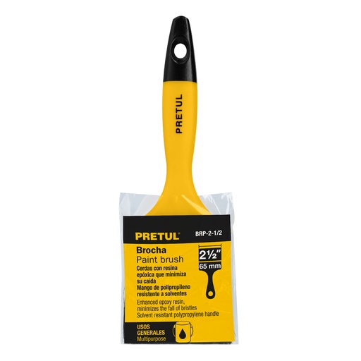 [BRP-2-1/2] Brocha uso general de 2-1/2' con mango de plástico, Pretul
