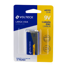 [ZI-9V] Blíster con 1 pila zinc-carbón 9 V, VOLTECK