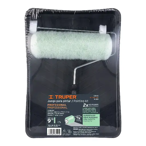 [KIT-ROPI-915] Kit de rodillo para pintar, 9' (maneral, charola y felpa)